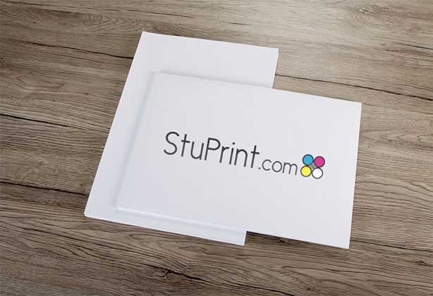 Stack of white A5 flyers on 170gsm