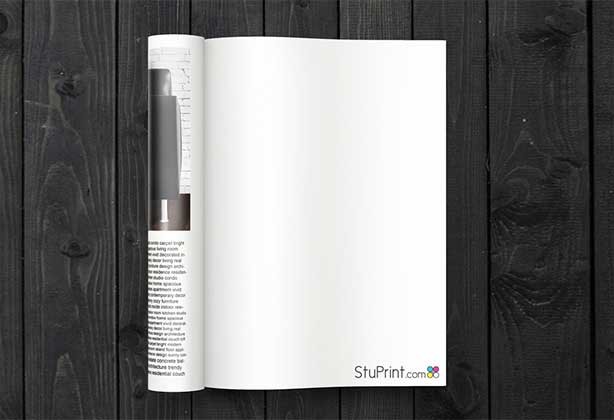 A magazine folded in half