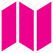 Pink A4 folded to DL, trifold leaflet icon